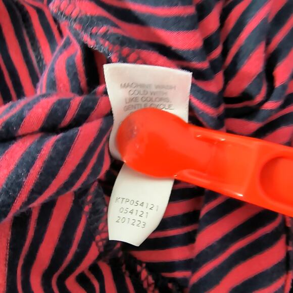 J.Jill Jersey Knit Tee Womens Size M Red Mixed Stripe Long Sleeve Pull Over Top - Picture 9 of 10